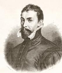 Sir Antonis Mor, aka Anthonis Mor or Antonio Moro, c. 1517 - 1577. Netherlandish portrait artist. From Histoire des Peintres de Toutes les Écoles, École Hollandaise, published 1863. (litho) | Obraz na stenu