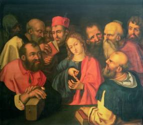 Christ, aged twelve, among the scribes, 16th or 17th century (oil on panel) | Obraz na stenu