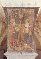 St. Bavo and St. Amalberga of Maubeuge, mural from the crypt, c.1480-1540 (fresco) | Obraz na stenu
