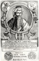 Portrait of Amedee VIII Le Pacifique (1383-1451) (engraving) (b/w photo) | Obraz na stenu