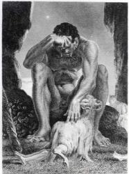 Ulysses Escaping from Polyphemus the Cyclops, engraved by I.G. Walker, 1808 (engraving) (b&w photo) | Obraz na stenu