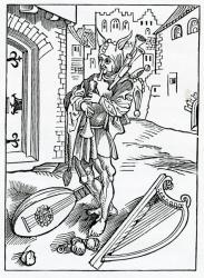 Of impacient folys that wyll nat abyde correccion, illustration from Alexander Barclay's English translation of 'The Ship of Fools', from an edition published in 1874 (engraving) | Obraz na stenu