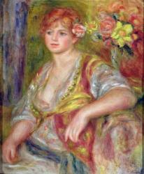 Blonde woman with a rose, c.1915-17 (oil on canvas) | Obraz na stenu