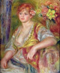 Blonde woman with a rose, c.1915-17 (oil on canvas) | Obraz na stenu