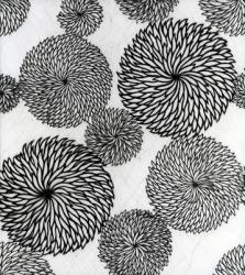 Chrysanthemums, a stencil for printing on cotton | Obraz na stenu