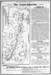 Map of the Trans-Siberian Railway, produced by J. Bartholomew & Co., c.1920 (engraving) | Obraz na stenu