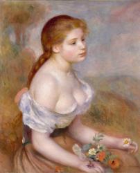 A Young Girl with Daisies, 1889 (oil on canvas) | Obraz na stenu