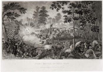 The First Battle of Bull Run, 21st July 1861, engraved by J.C. McRae (engraving) (b&w photo) | Obraz na stenu