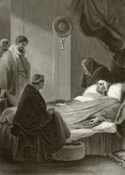 The death of Cardinal Wolsey at Leicester Abbey, November 29, 1530, from 'The National and Domestic History of England' by William Hickman Smith Aubrey (1858-1916) published London, c.1890 (litho) | Obraz na stenu