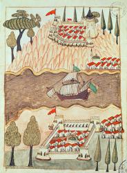 Two castles in the Black Sea, one in Greece and one in Anatolia (gouache on paper) | Obraz na stenu