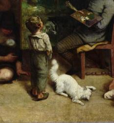 The Studio of the Painter, a Real Allegory, 1855 (oil on canvas) (detail of 19190) | Obraz na stenu