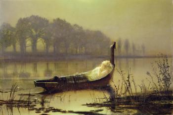 'The Lady of Shalott', c.1875 (oil on canvas) | Obraz na stenu