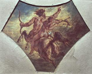 The Education of Achilles (replica of the first sketch made for one of the four pendentives in the Coupole de la Poesie in the Chamber of Deputies, c.1848 (oil on canvas) (see also 75745) | Obraz na stenu