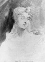Portrait of The Hon. Augusta Leigh (pencil and w/c on paper) (b/w photo) | Obraz na stenu