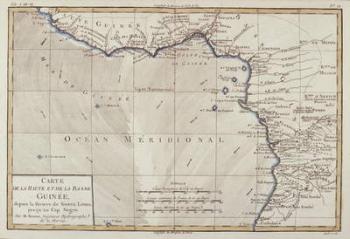 West Africa, from 'Atlas de Toutes les Parties Connues du Globe Terrestre' by Guillaume Raynal (1713-96) published Geneva, 1780 (coloured engraving) | Obraz na stenu