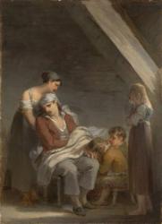 Une Famille dans la désolation (A Grief-Stricken Family), 1821 (oil on canvas) | Obraz na stenu