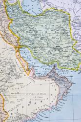 Partial Map of the Middle East showing the Red Sea, Persian Gulf and Horn of Africa in the 1890s, from 'The Citizen's Atlas of the World', published in London, c.1899 (colour litho) | Obraz na stenu