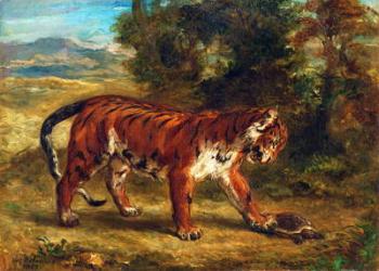 Tiger with Tortoise, 1862 (oil on canvas) | Obraz na stenu