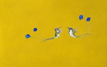 Hummingbirds ( watercolout & gouache on paper ) | Obraz na stenu