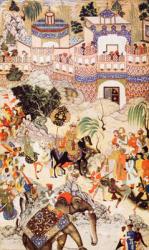 Akbar Khan's entry into Surat, 1572, by Farrukh Beg. From the book The Outline of History by H.G.Wells Volume 2, published 1920. | Obraz na stenu