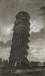 The Leaning Tower of Pisa (engraving) | Obraz na stenu