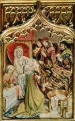 The St. Elizabeth Altarpiece, detail depicting the birth of St. Elizabeth (1207-31) 1474-77 (tempera on panel) | Obraz na stenu