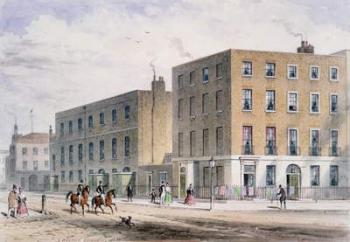 View of Soho Square and the Catholic Chapel, 1850 (w/c on paper) | Obraz na stenu