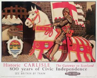 British Rail poster advertising 'Historic Carlisle, Gateway to Scotland', 1924 (colour litho) | Obraz na stenu