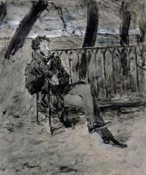 Alexander Pushkin (1865-1911) in a Park, 1899 (gouache on paper) | Obraz na stenu
