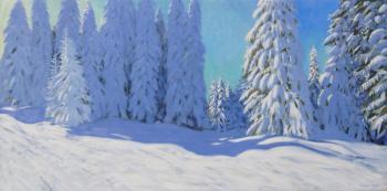 Fresh snow,Morzine,France,2015,(oil on canvas) | Obraz na stenu