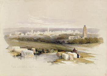 Ramla, from 'The Holy Land', engraved by Louis Haghe (1806-85), 1839 (colour litho) | Obraz na stenu