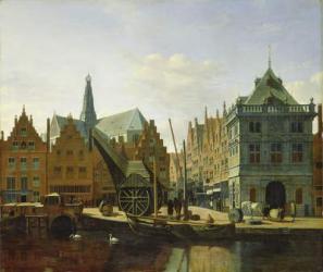 View of the Spaarne at Haarlem, 1667 (oil on canvas) | Obraz na stenu