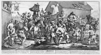 Hudibras Encounters the Skimmington, from 'Hudibras', by Samuel Butler, 1726 (engraving) | Obraz na stenu