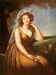 Comtesse du Barry, holding a rose (oil on canvas) | Obraz na stenu
