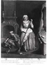 The Housekeeper (engraving) (b/w photo) | Obraz na stenu