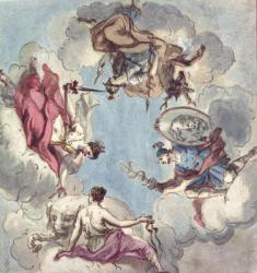 Design for a Ceiling: The Four Cardinal Virtues, Justice, Prudence, Temperance and Fortitude | Obraz na stenu