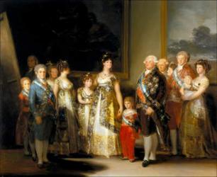 The King and Queen of Spain, Charles IV and Maria Luisa, with their family, 1800 (oil on canvas) | Obraz na stenu