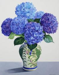 Blue Hydrangeas (watercolour on paper) | Obraz na stenu