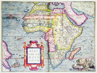 Africae tabvla nova, 1570 (colour engraving) | Obraz na stenu