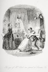 The eyes of Mrs. Chick are opened to Lucretia Tox, illustration from 'Dombey and Son' by Charles Dickens (1812-70) first published 1848 (litho) | Obraz na stenu