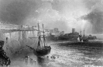 Broadstairs, Kent, engraved by Robert Brandard, 1842 (engraving) | Obraz na stenu