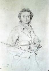 Portrait of Niccolo Paganini (1782-1840) 1819 (pencil on paper) | Obraz na stenu