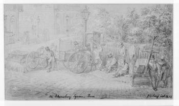 In Bloomsbury Square during the heat wave, 1828 (pencil on paper) | Obraz na stenu