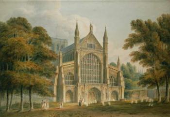 Winchester Cathedral: The Facade from the North-West, 1801 (watercolour) | Obraz na stenu