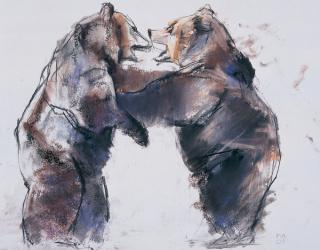 Playfight, 2001 (charcoal & conte on paper) | Obraz na stenu