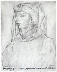 Jean de France, Duke of Touraine, from the 'Recueil d'Arras' (pencil on paper) (b/w photo) | Obraz na stenu