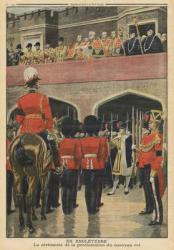 England, proclamation of the new King George V, illustration from 'Le Petit Journal', supplement illustre, 22nd May 1910 (colour litho) | Obraz na stenu