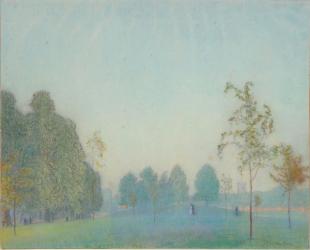 Park Scene and Tower, 1912 (pastel on paper) | Obraz na stenu
