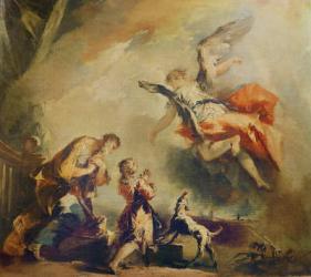 The Story of Tobias, the departure of the Archangel Raphael, c. 1750 (oil on canvas) | Obraz na stenu