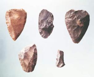 Prehistoric stone tools, from the Grotte de Placard, 80000-35000 BC (flint) | Obraz na stenu
